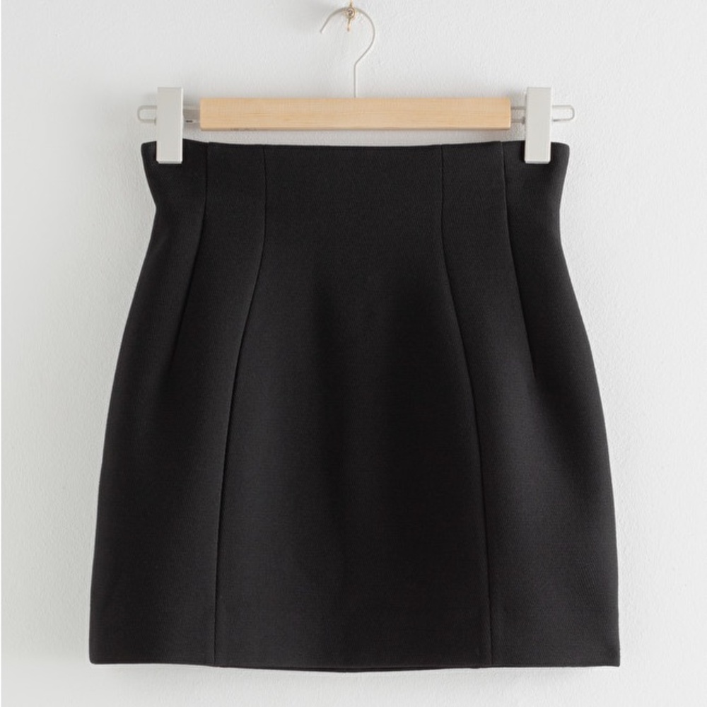& Other Stories Black High Waisted mini Skirt
